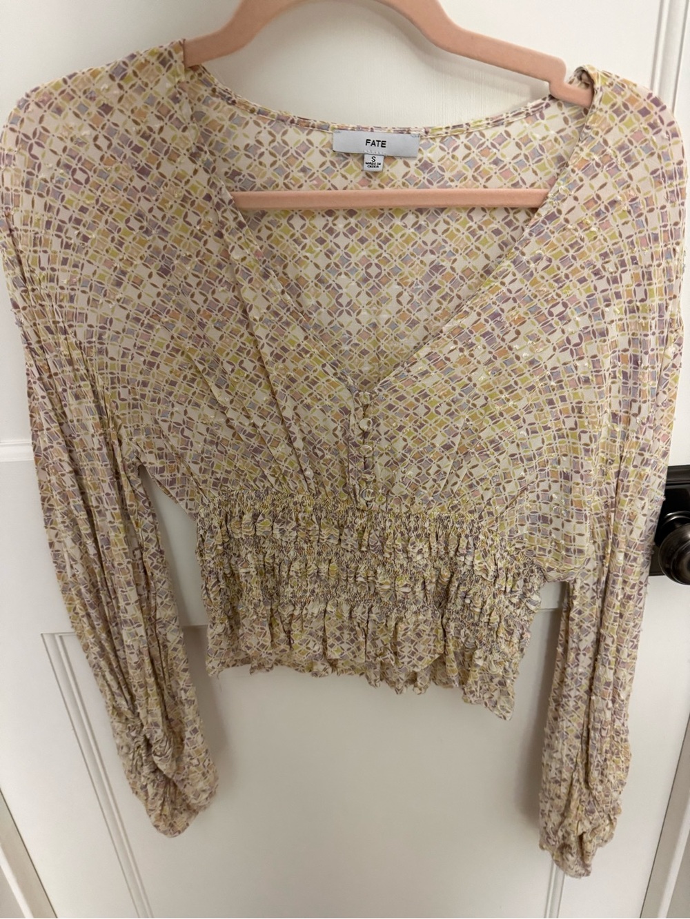 V-Neck cropped blouse